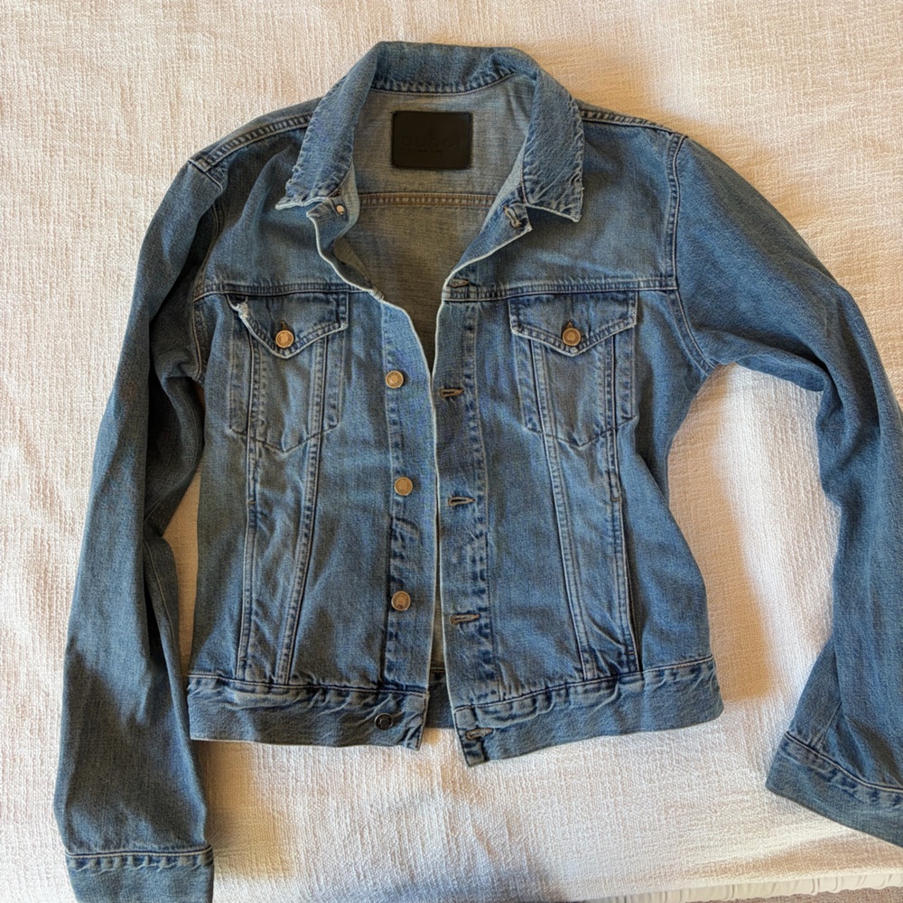 Gucci Light Blue Denim Jacket with Black Label